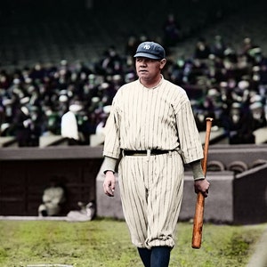 Babe Ruth - 1920 - Yankee Legend - COLORIZED PRINT!!!!