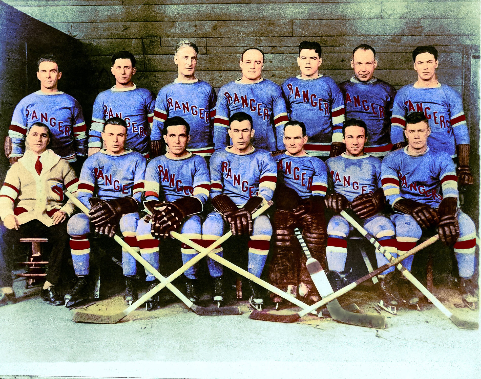 1928 Stanley Cup New York Rangers - COLORIZED!!!! - Etsy Sweden, image size:1901x1500
