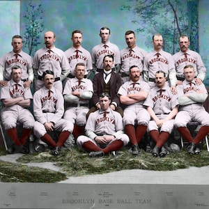 The Brooklyn Bridegrooms 1889 - AKA Brooklyn Dodgers - COLORIZED!!!