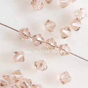 6mm Vintage Rose Genuine Swarovski Bicone Beads 23pcs crystal