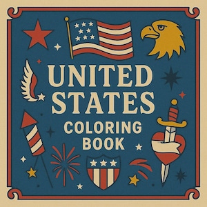 States Coloring Book – 50 U.S. States Printable Pages | Educational Kids Activity | Homeschool Geography | Instant Download PDF