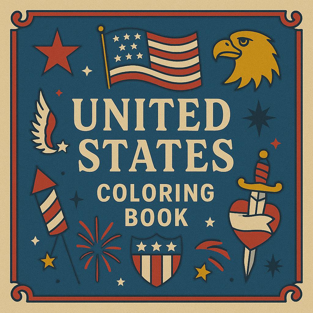 States Coloring Book – 50 U.S. States Printable Pages | Educational Kids Activity | Homeschool Geography | Instant Download PDF