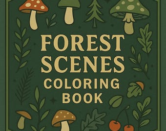 Kleurboek Bos – Vreedzame bostaferelen | Afdrukbare natuurkleurplaten pdf voor volwassenen | Direct downloaden