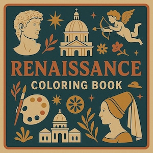 Renaissance Coloring Book – Classical Art Printables for Adults | Historic Figures and Ornate Scenes | Instant Download PDF