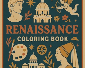 Renaissance Coloring Book – Classical Art Printables for Adults | Historic Figures and Ornate Scenes | Instant Download PDF