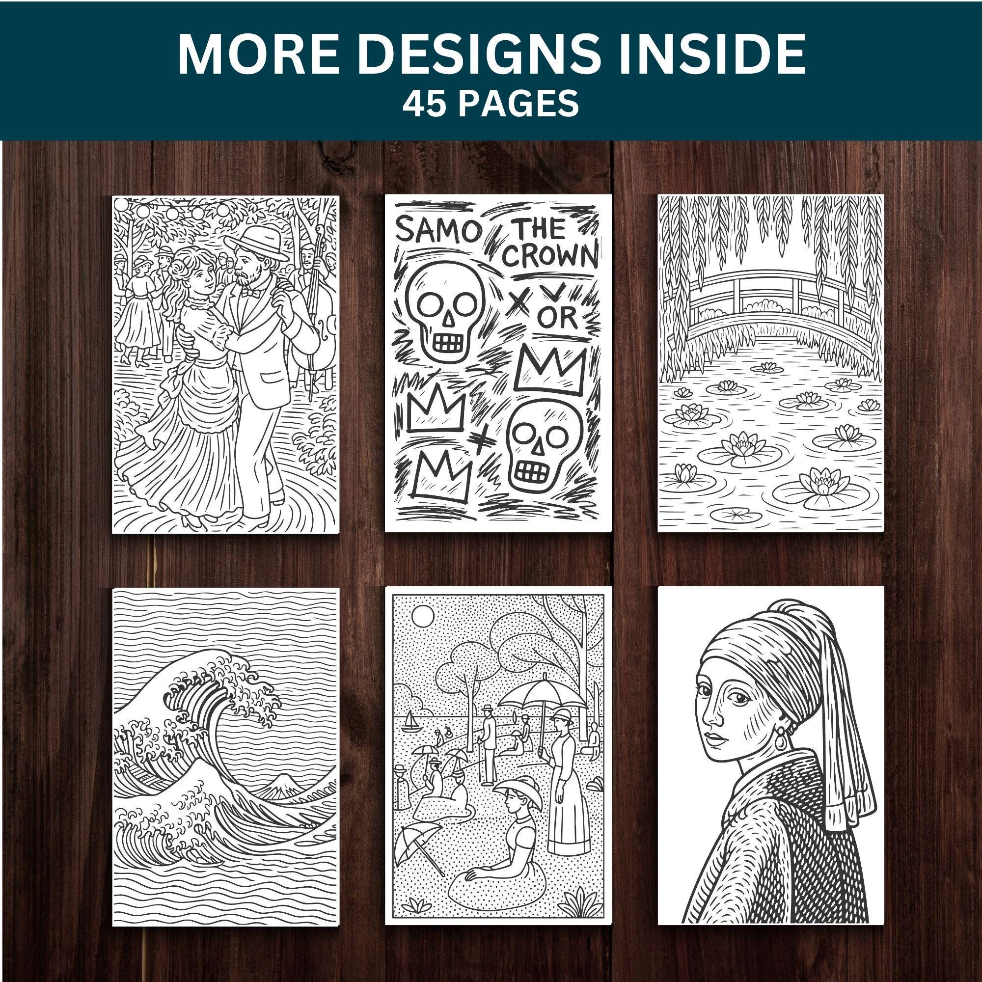 Famous Artworks Coloring Book – Masterpiece Line Art Pages | Printable ...