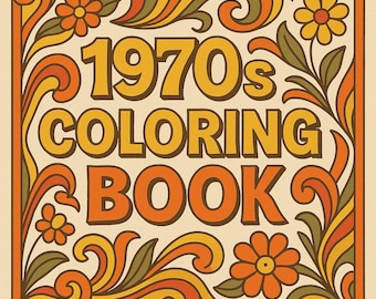 Kleurboek jaren 70 – vintage vibes en groovy scenes | Retro esthetische pagina's voor volwassenen | Pdf direct downloaden