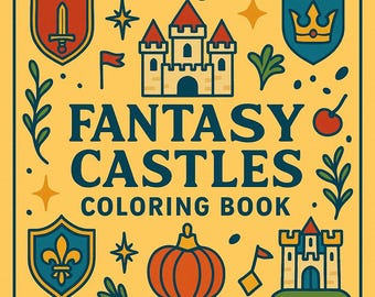 Kleurboek Fantasiekastelen – afdrukbare pdf | Magische sprookjeskasteelpagina's voor kinderen en volwassenen | Direct downloaden door Loon Vintage