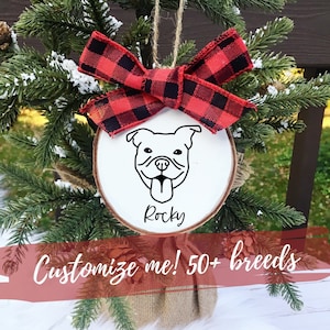 Pitbull ornament | Pet Ornament | Dog Ornament | Personalized Dog Ornament | Custom Dog Ornament | Personalized Pet Ornament | Dog Lover |
