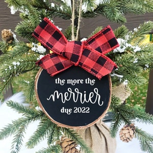 Pregnancy Ornament | Expecting Ornament | Announcement Ornament | Baby Ornament | Personalized Christmas Ornament | Wood Slice Ornament |