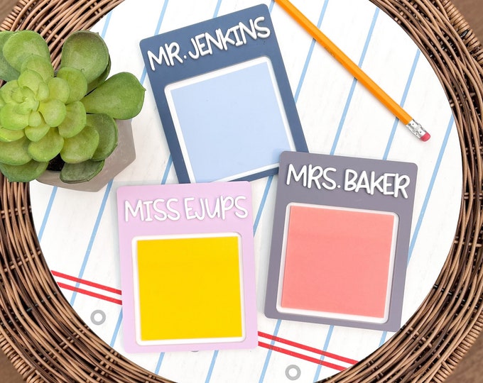 Sticky Note Holder Teacher Sticky Note Holder Teacher Post-it Note ...
