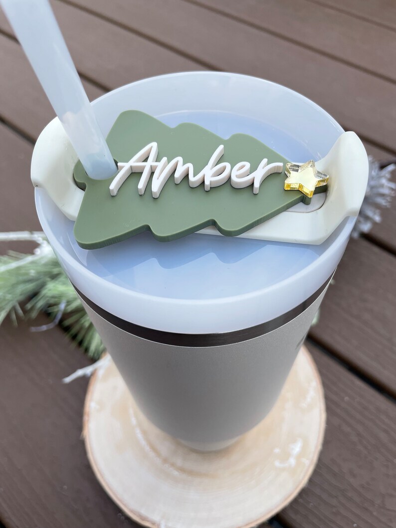 Stanley Cup topper | Christmas Stanley cup lid | Christmas tree tumbler | Christmas tree Stanley | Stanley cup lid | Christmas tumbler afbeelding 3