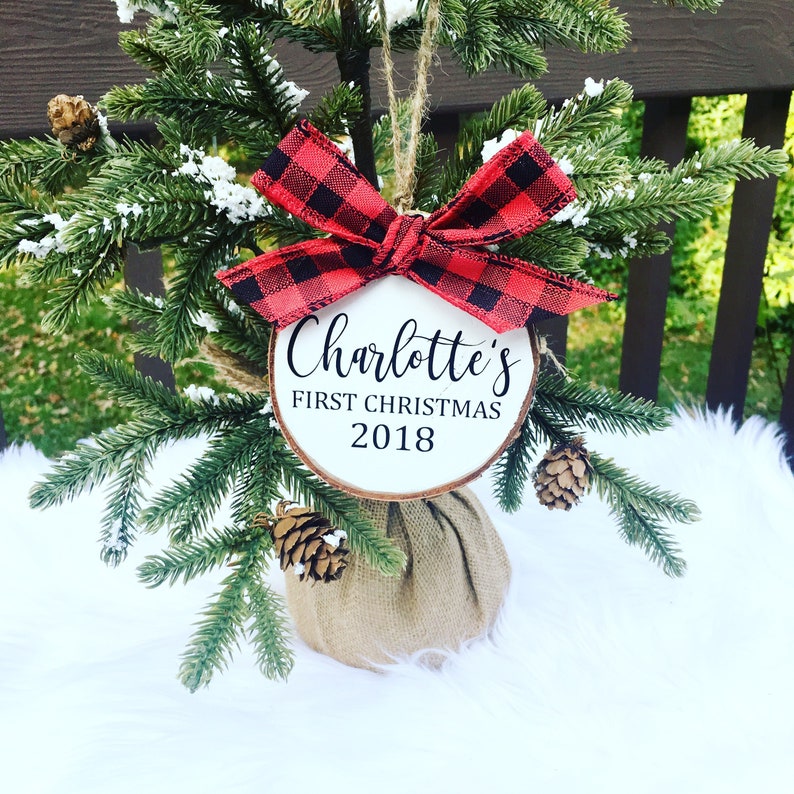 Baby's First Christmas Ornament | Baby Ornament | Personalized Christmas Ornament | Custom Ornament | Wood Slice Ornament | First Christmas 