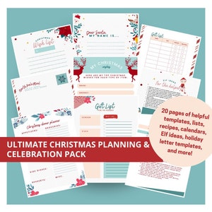 Ultieme kerstseizoenplanningspakket | Digitale download | Kerstbrief - Recepten - Elfideeën - Wenslijstjes - Maaltijdplanning - Kerstman
