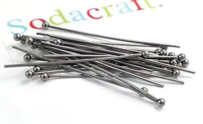 35mm, 21 Gauge Crafts- Nickel Free 1.4 Inch Antique Copper Small Flat Head Pins for Jewelry Making