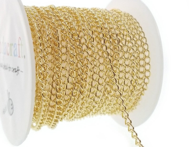 10ft 3.1m Light Gold Curb Chain Spool For Bulk Jewelry Etsy