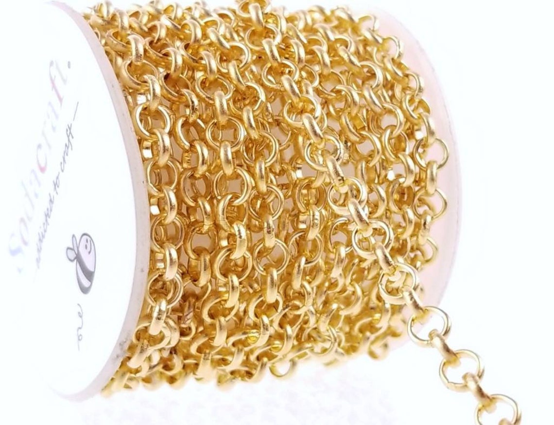 Light Gold Plated Thick Rolo Chain Spool for Jewelry Making Etsy