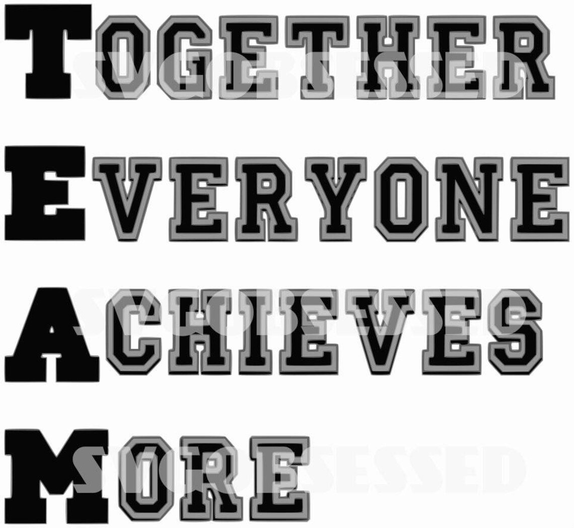 TEAM SVG Inspirational Team Acronym, Cricut File, Digital Download Etsy