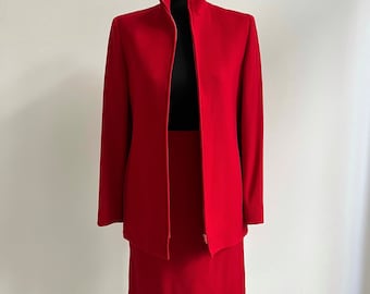 Traje vintage Marella de lana roja