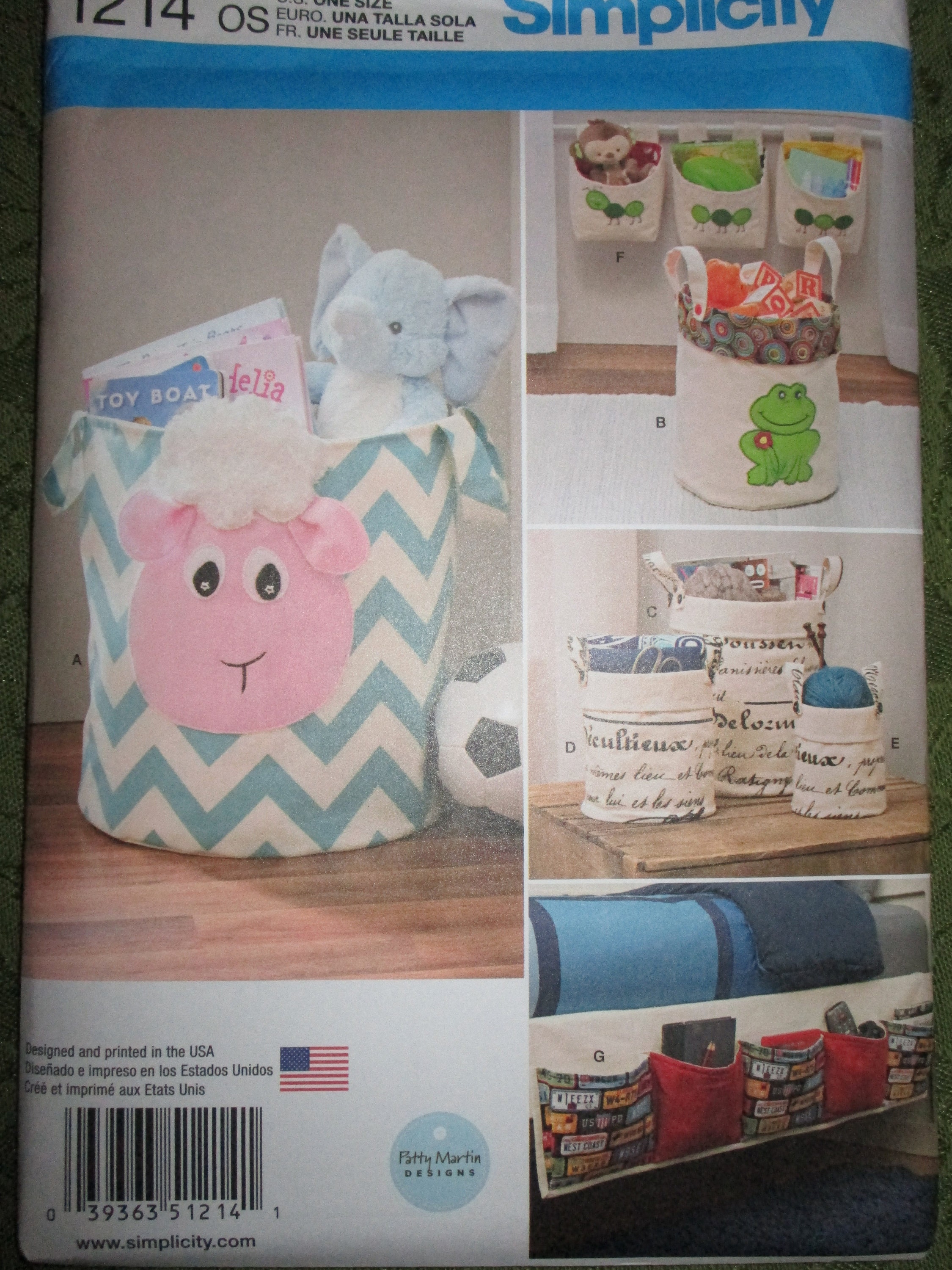 Simplicity 1214 Sewing Pattern, Fabric Baskets & Organizers - Etsy