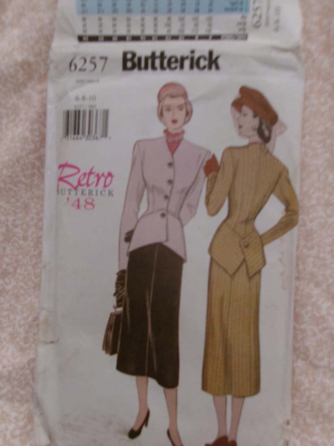 Butterick 6257 Sewing Pattern: 1940s Style Suit (sizes 6-8-10) - Etsy