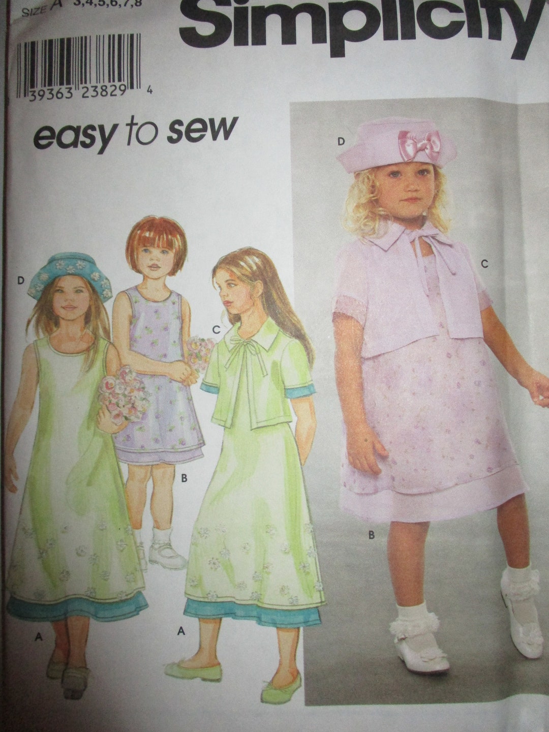 Sewing Patterns Dress Patterns for Girls Size 3 8 Easter Dress