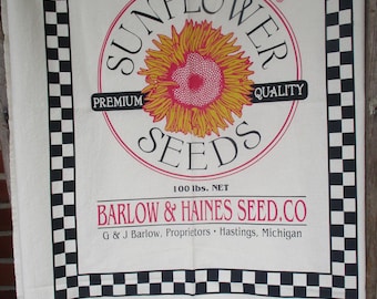 Feed Sack Fabrics, Sunflower Feed Sack Fabric: Organic Cotton Primitive Home Decor (40 x 58), curtain fabric, quilting fabric