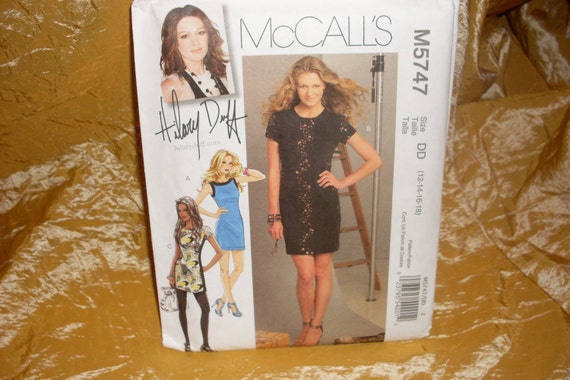 Mccall's Hilary Duff Dress Pattern 5747: Plus Size Party Dress (sizes  12-16) - Etsy