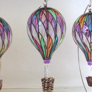 Blown Glass Hot Air Balloon Ornament: &#39;02 Pattern
