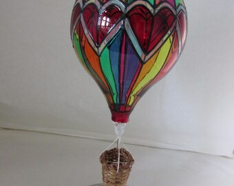 Blown Glass Hot Air Balloon Ornament
