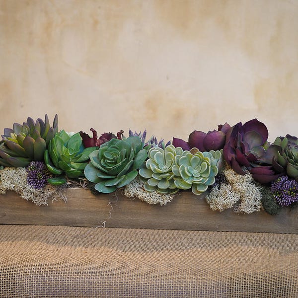 Faux Succulent Rustic Centerpiece