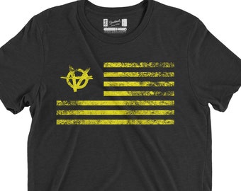 Voluntaryism Distressed Flagge Tri-Blend Shirt oder Hoodie