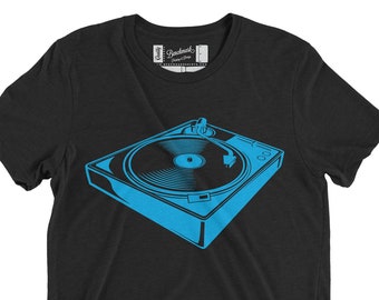 Plattenspieler Benutzerdefinierte Grafik Tri Blend T-Shirt oder Hoodie