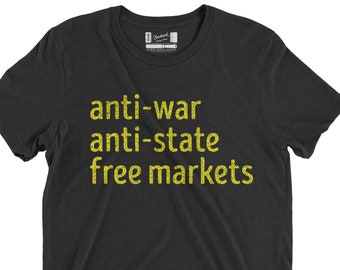 Anti-Krieg; Anti-Staat; Free Market Premium Tri-Blend T-Shirt oder Hoodie