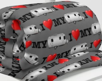 I Love My Airstream Throw Blanket, Airstream Blanket, Airstream Gift, Airstream Trailer, Airstream Decor, Airstream Camper, Airstream Gear