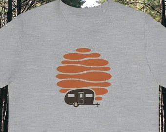 Unisex RV Sunrise T-Shirt, Camping Shirt, Happy Camper Shirt, Adventure Shirt Men, Outdoor Gift Men, Vintage Camper, Camping Shirt Men, RV