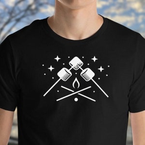Unisex Marshmallow T-Shirt, Camping Shirt, Happy Camper Shirt, Adventure Shirt Men, Outdoor Gift Men, Campfire Shirt, Camping Shirt Men, RV image 1