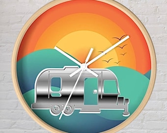 Airstream Clock, Airstream Trailer, Airstream Camper, Airstream Decor, RV Decor, Airstream Gifts, Camping Clock, Camper Decor, Camping Gift