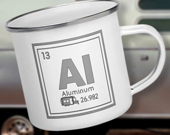 Taza pequeña de aluminio Element Camp, remolque Airstream, regalo Airstream, caravana Airstream, campista feliz, regalo de camping, vida en autocaravana, regalo de autocaravana