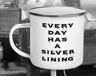 Small Silver Lining Camp Mug, Airstream Trailer, Airstream Gift, Airstream Camper, Happy Camper Mug, Camping Gift, RV Life, RV Gift