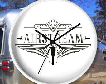 Airstream Wall Clock, RV Travel Art Deco Clock, Vintage Trailer Decor, Retro Camper Clock, Camping Wall Art, Unique Home Decor, Traveler
