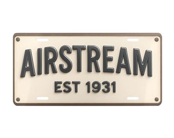 Placa de metal para vanidad AIRSTREAM, decoración de matrícula, regalo para viajes por carretera, regalo para exteriores, arte de pared de metal, regalo para autocaravana, etiqueta Airstream, placa Airstream