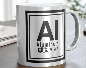 Aluminum Element Metallic-Look Mug, Airstream Gift, Airstream Trailer, Airstream Camper, Airstream Decor, Airstream Coffee Mug