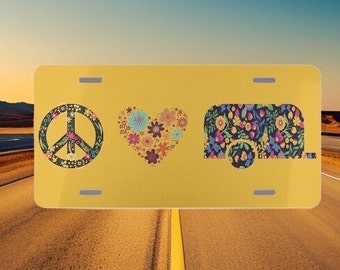 Peace Love Airstream Aluminum License Plate, Airstream Trailer, Airstream Camper, Airstream Decor, Airstream Gift, Camping Gift, RV Gift