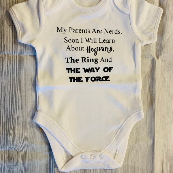 My Parents Are Nerds Vest, bodysuit, gift, funny, baby, infant, inspired, hogwarts, Star Wars, lord of the rings, baby gift, new baby