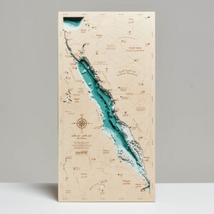 Das Rote Meer - Karte aus Holz