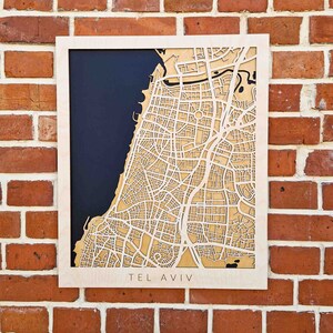 Tel Aviv - Affiche en bois