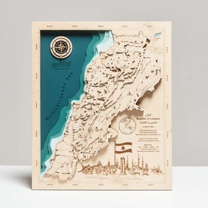 Liban - Carte en bois