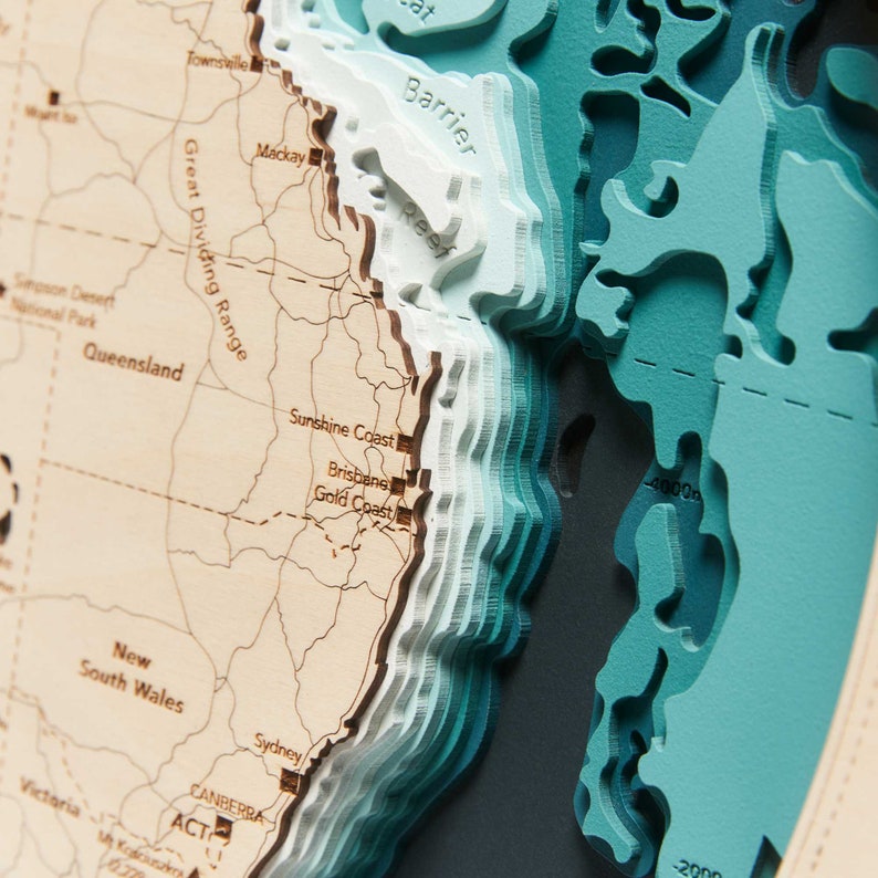 Rustic Map Australia Australia - Wooden Map - Etsy