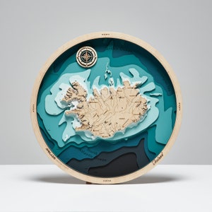 Islande - Carte en bois